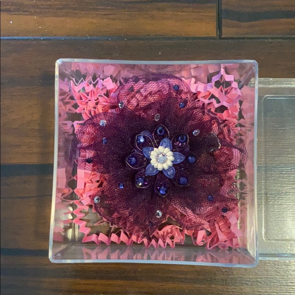 Tarina Tarentino Plum Purple Crystal & Tulle Bow